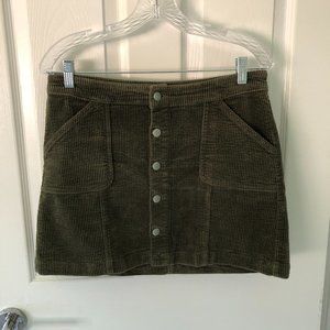 Forest Green Stretchy Corduroy Skirt